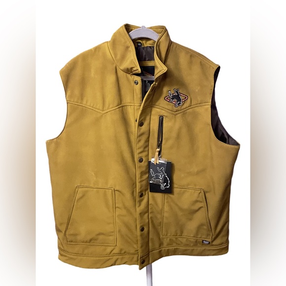 rodeo vegas Other - Rodeo Vegas 4XL Tan Canvas Vest NWT • Embroidered NFR Logo
